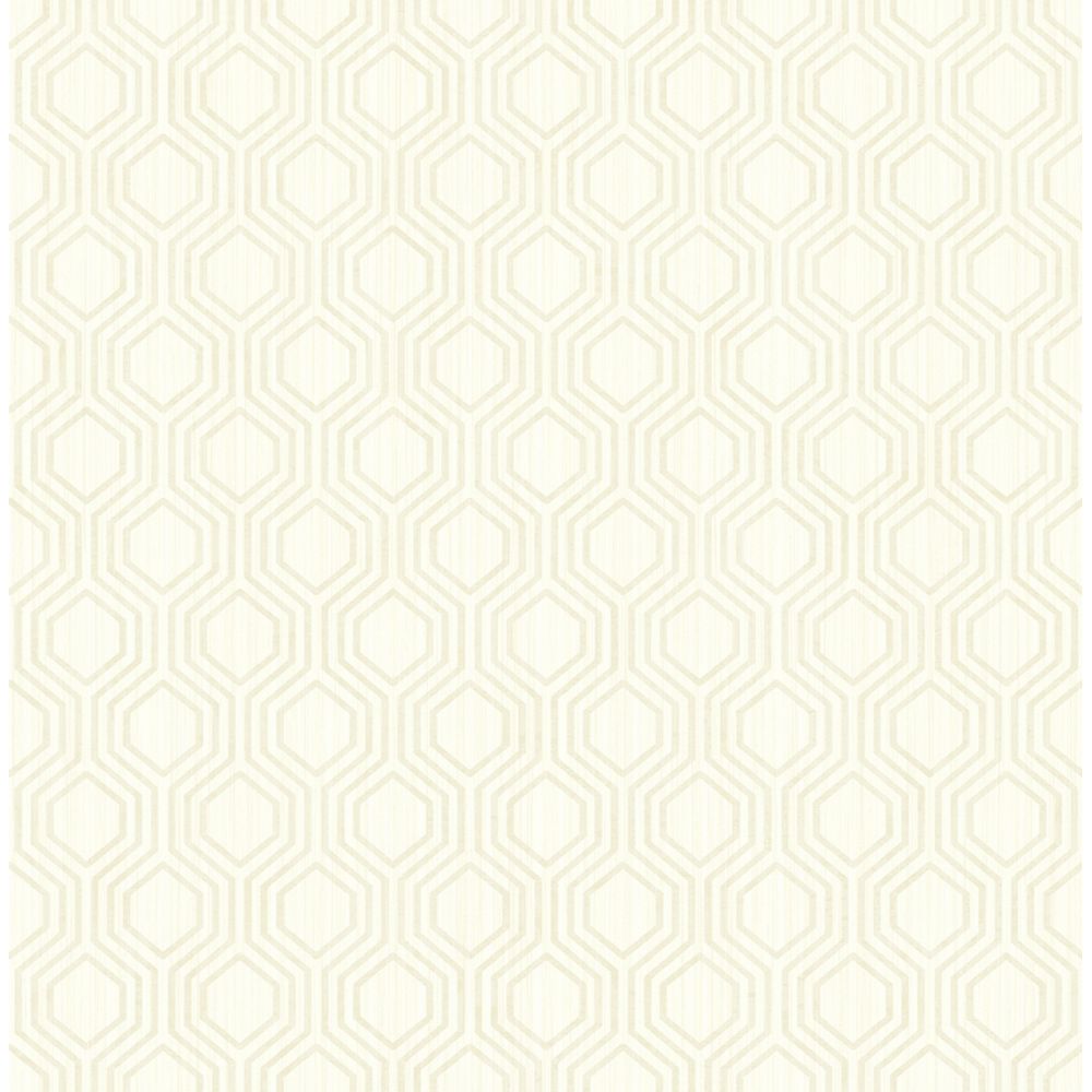Casa Mia Wallpaper RM30610 Geometric Hexagon Wallpaper In Cream, White