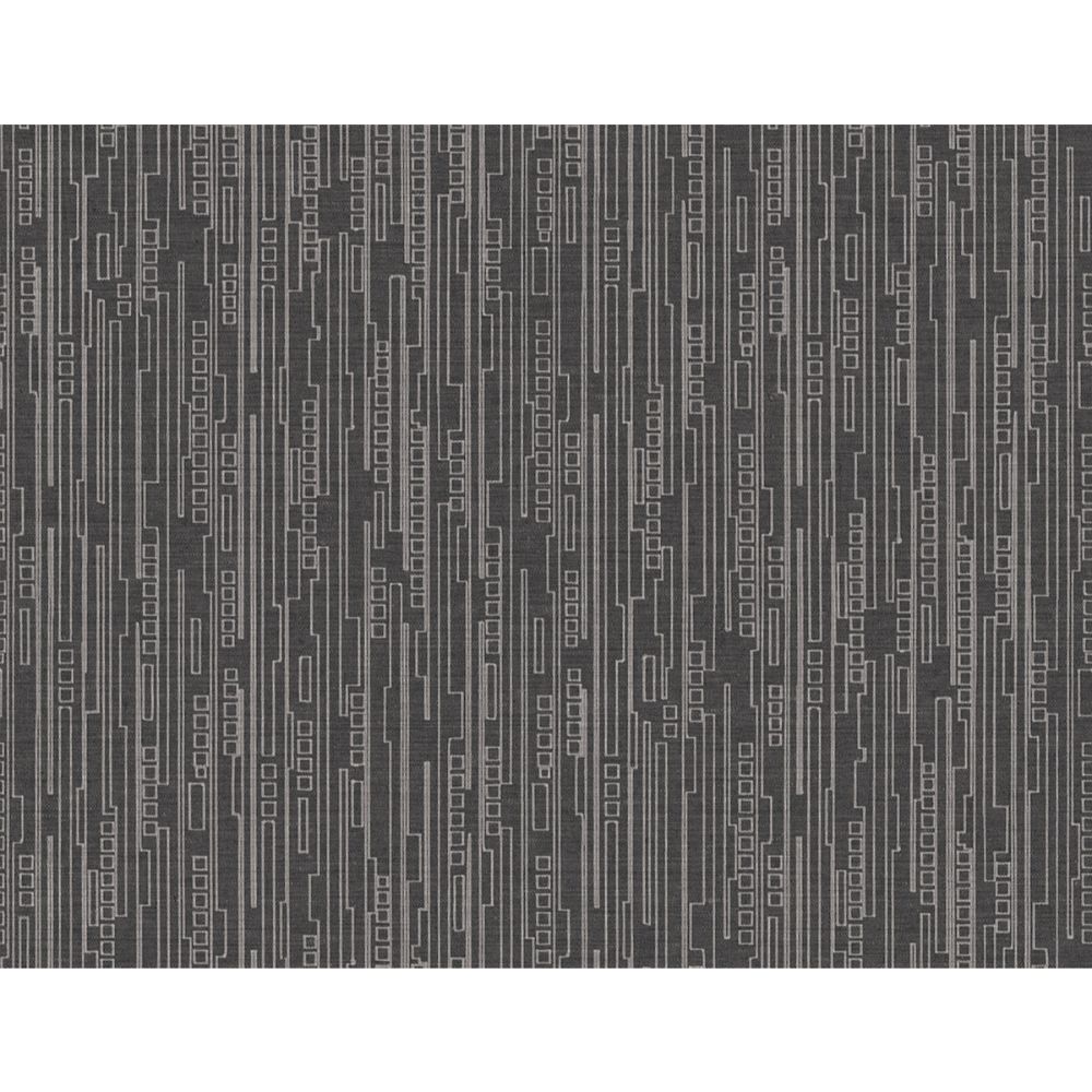 Casa Mia Wallpaper RM31100 Geometric Texture Wallpaper In Black, Silver