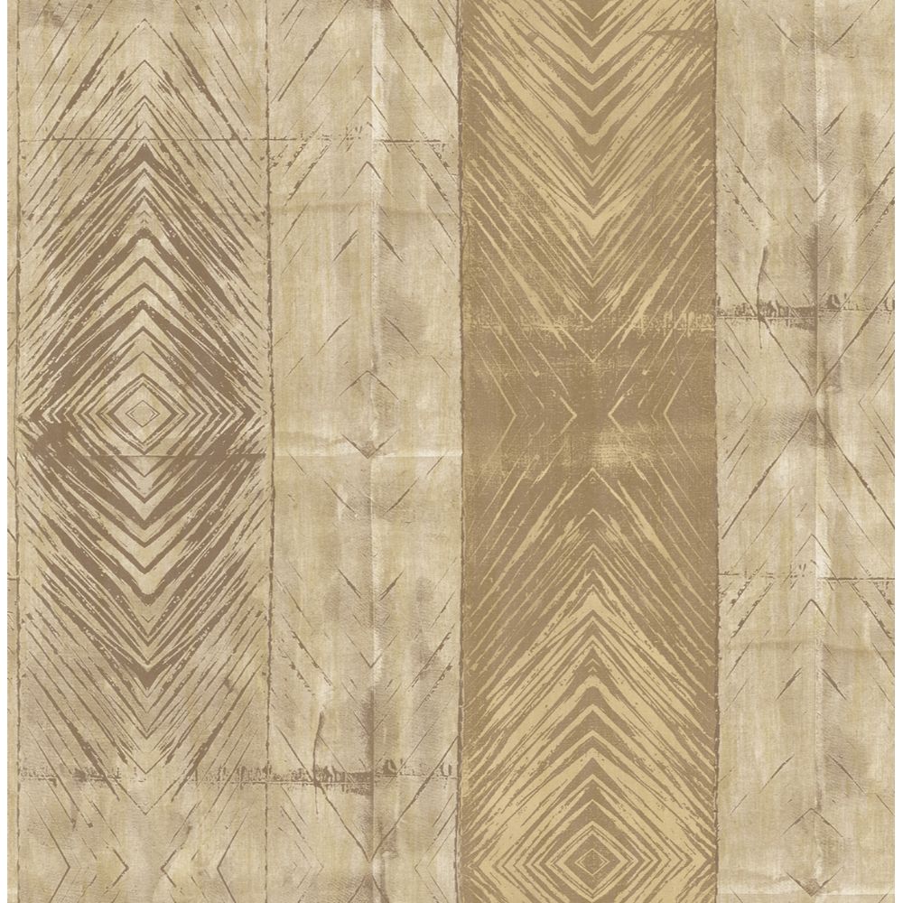 Casa Mia Wallpaper RM40101 Tribal Stripes Wallaper In Gold, Bronze, Soft Brown