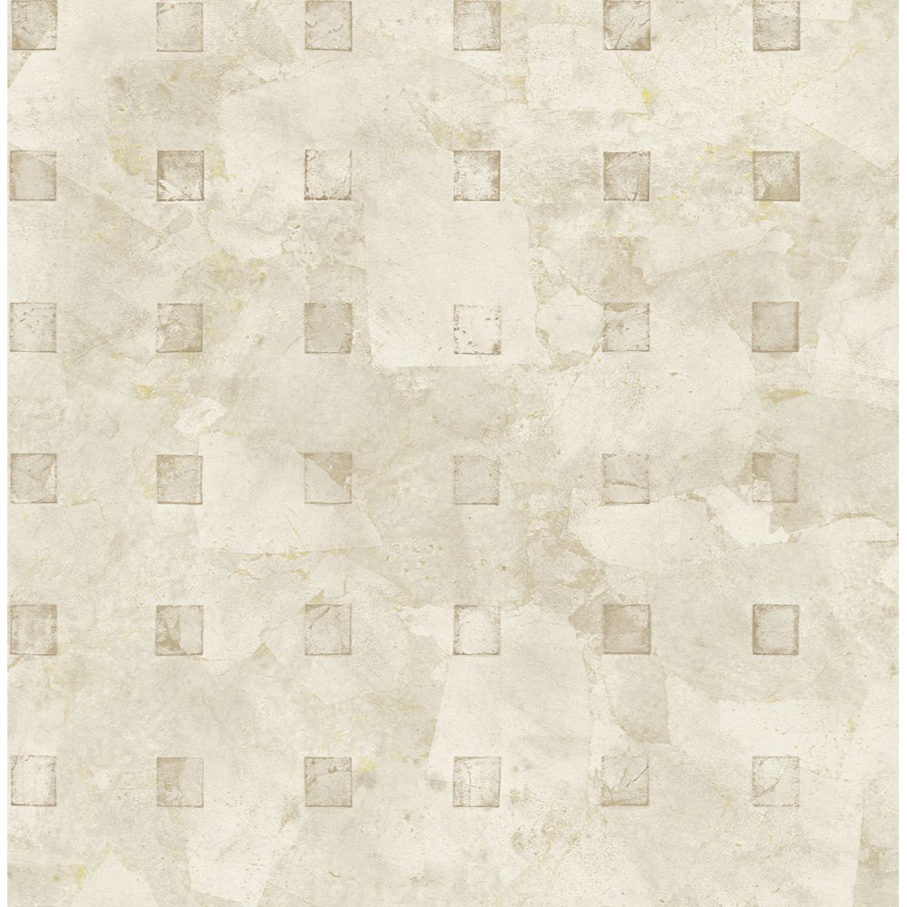 Casa Mia Wallpaper RM40805 Square Faux Texture Wallaper In White, Soft Grey
