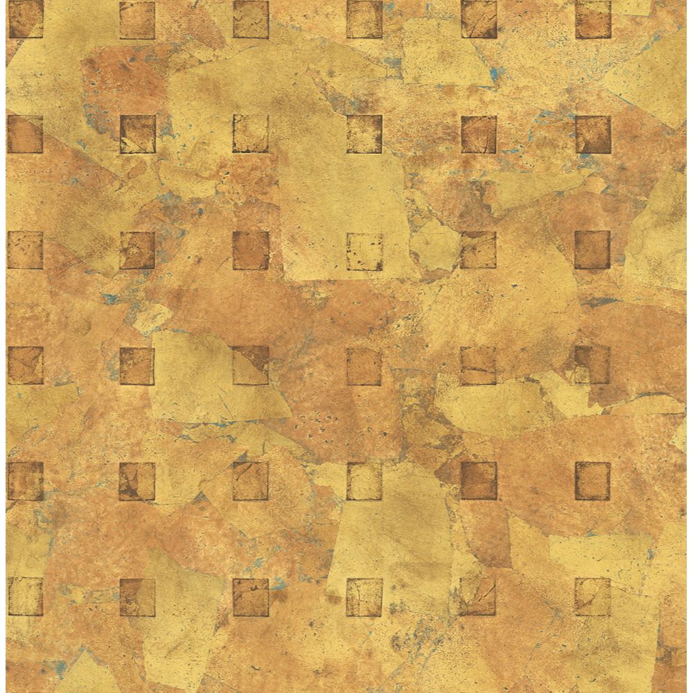 Casa Mia Wallpaper RM40806 Square Faux Texture Wallaper In Gold, Bronze