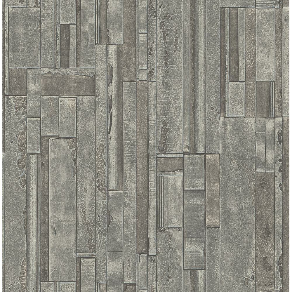 Casa Mia Wallpaper RM41102 Stone Texture Wallaper In Dark Grey, Silver