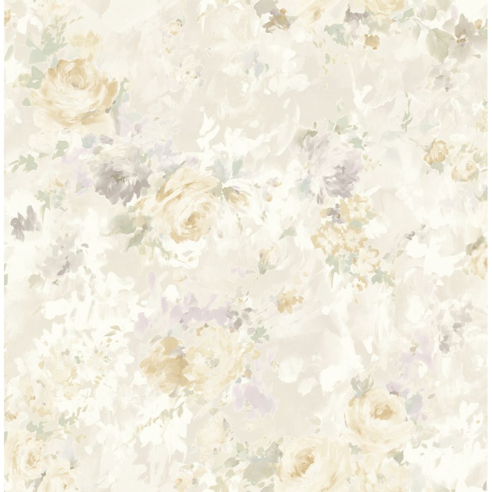 Casa Mia Wallpaper RM50703 Bouquet Flower Wallpaper In Soft Grey, Yellow