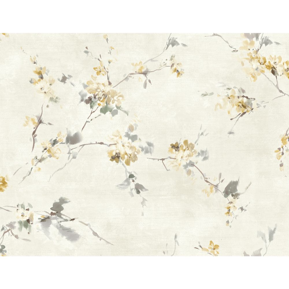 Casa Mia Wallpaper RM51203 Cherry Flower Wallpaper In Cream, Soft Yellow