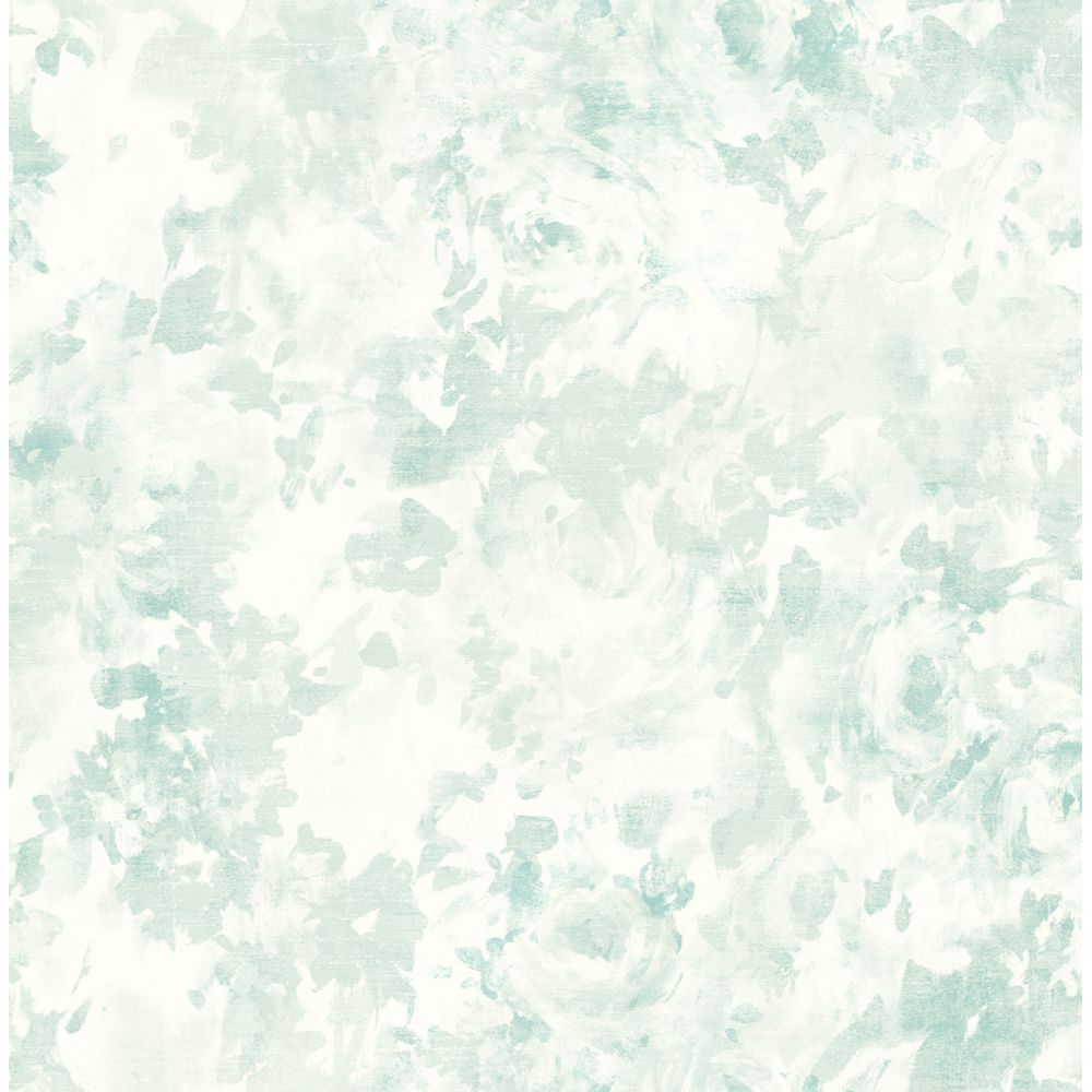 Casa Mia Wallpaper RM51302 Abstract Flower Wallpaper In White, Soft Blue