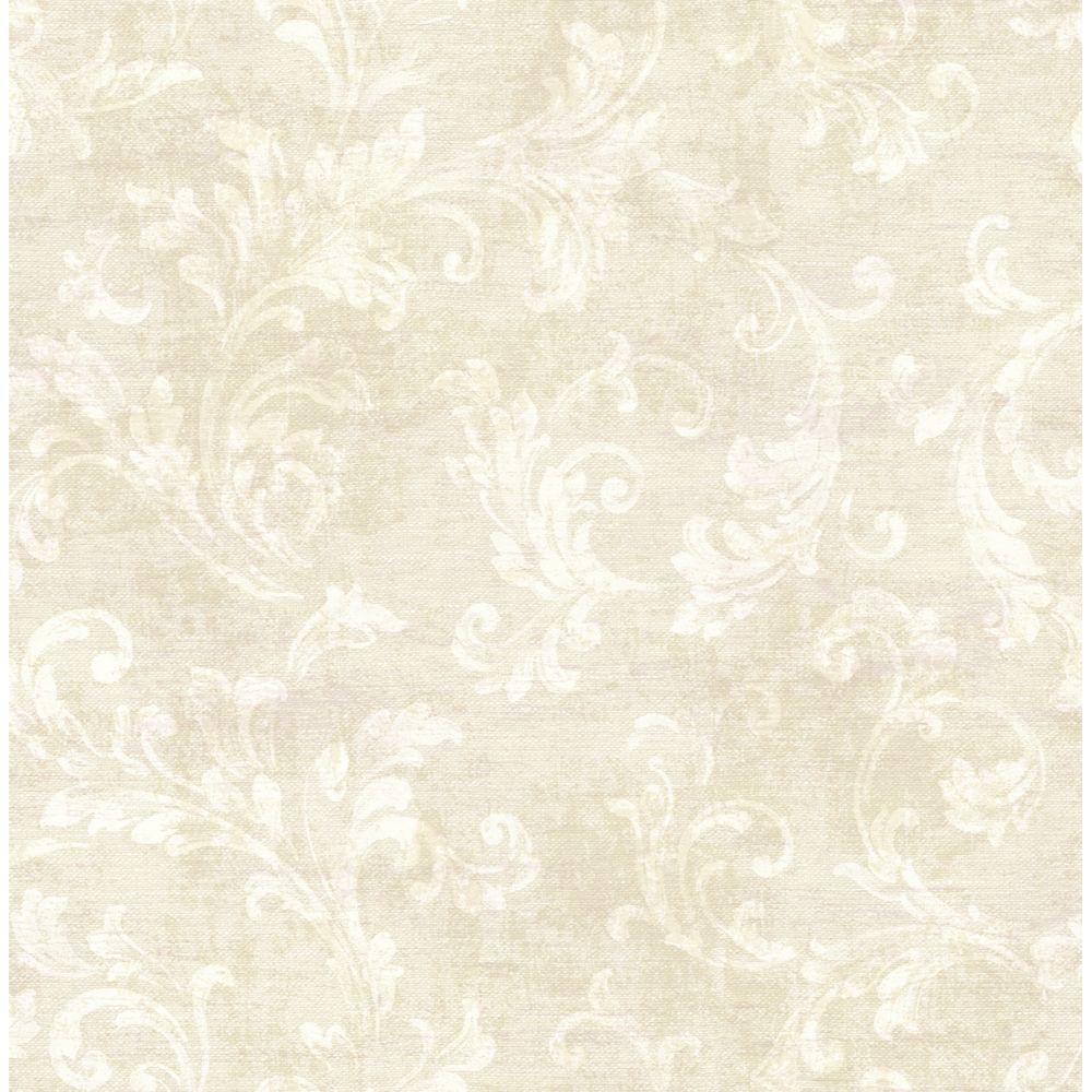 Casa Mia Wallpaper RM51801 Neoclassic Scroll Wallpaper In White, Send