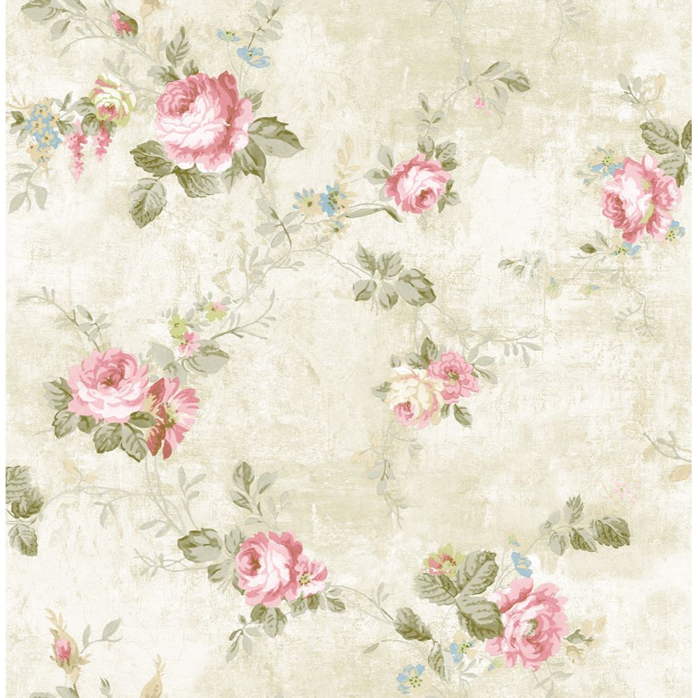 Casa Mia Wallpaper RM60509 English Flower Wallpaper In Beige, Cream
