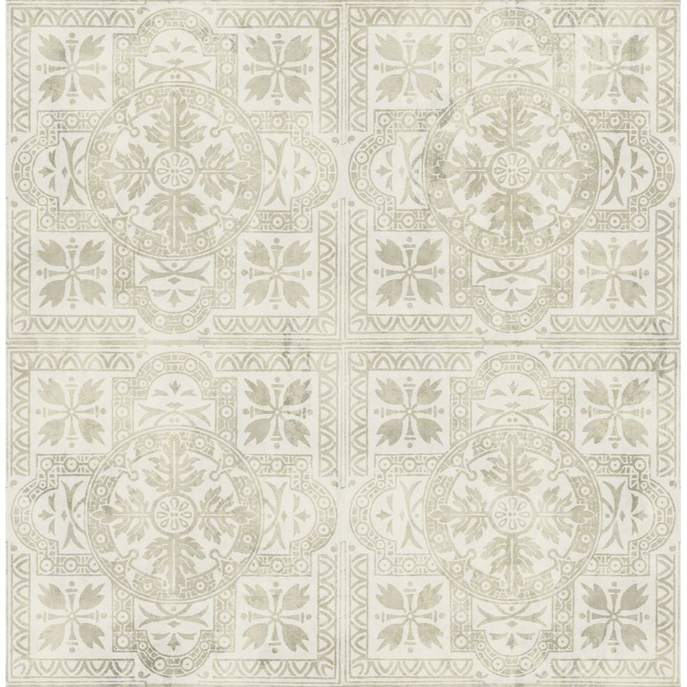 Casa Mia Wallpaper RM61008 Ceramic Tiles Wallpaper In Cream, Beige
