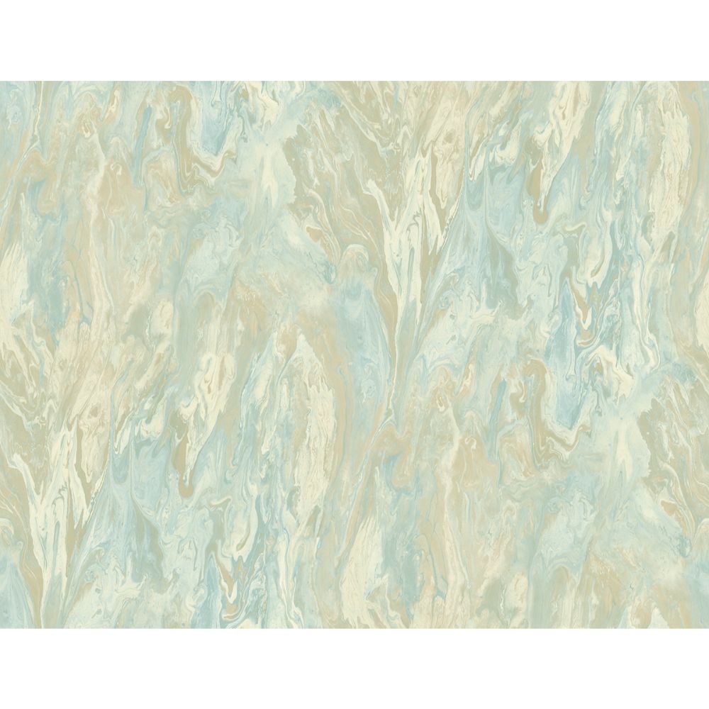 Casa Mia Wallpaper RM61102 Marble Effect Wallpaper In Soft Blue, Cream
