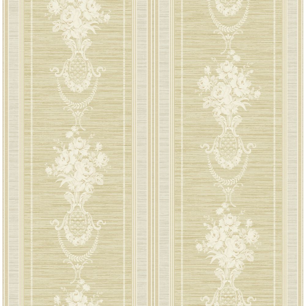 Casa Mia Wallpaper RM61411 Antique Stripes Wallpaper In Soft Gold, Grey