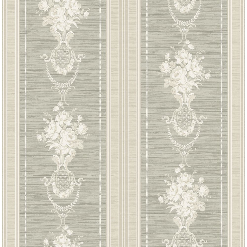 Casa Mia Wallpaper RM61418 Antique Stripes Wallpaper In Grey, Soft Grey