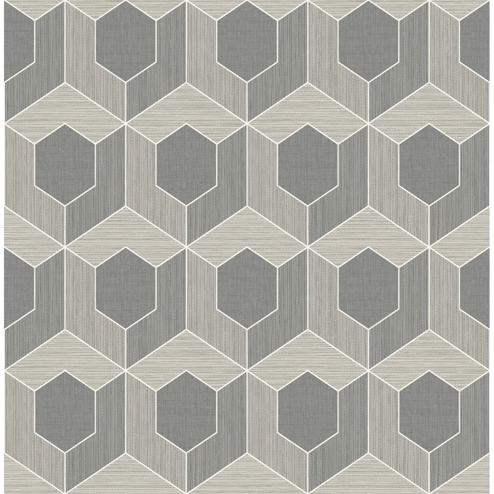Casa Mia Wallpaper RM70408 3d Hexagon Wallpaper In Grey
