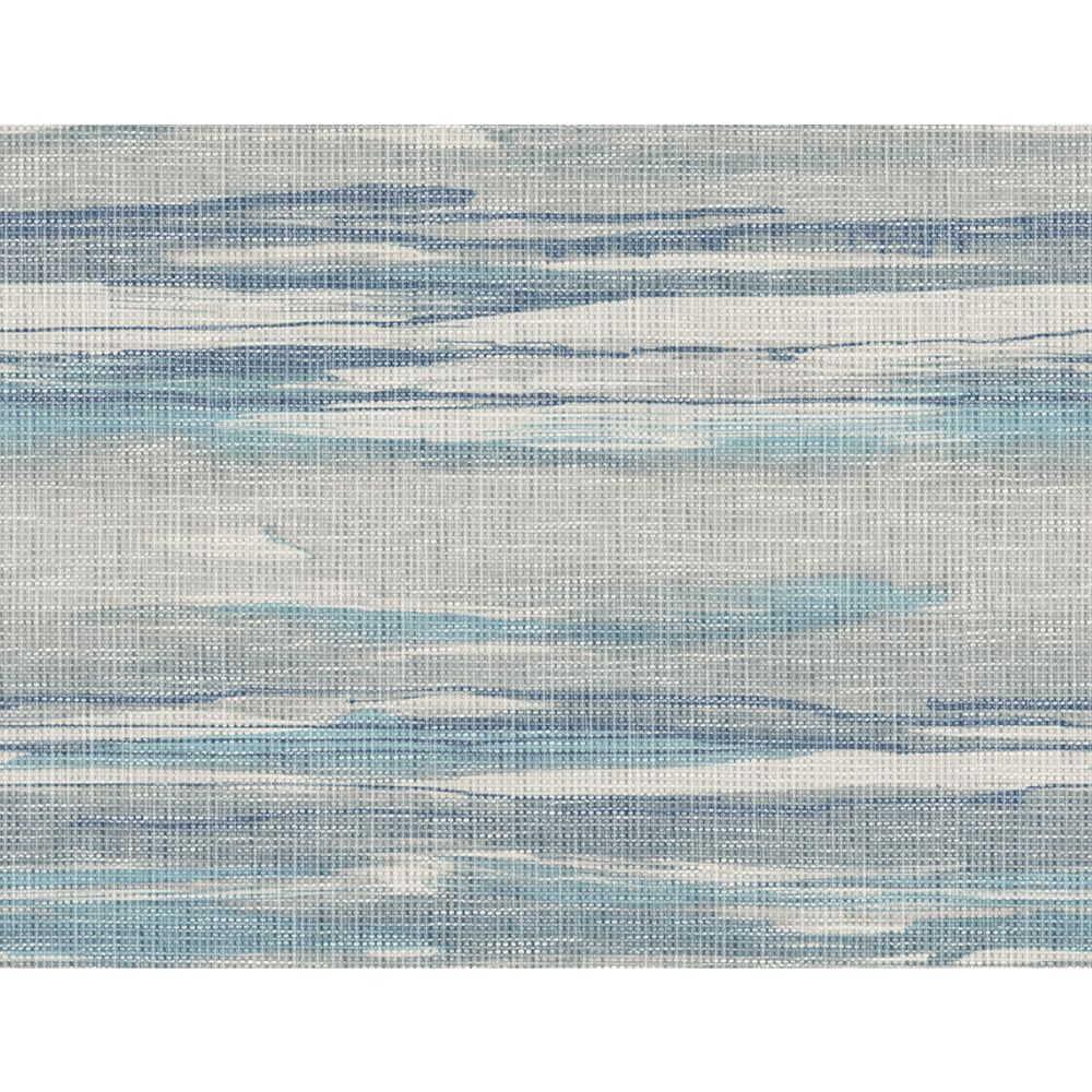 Casa Mia Wallpaper RM70602 Grasscloth Waves Wallpaper In Grey, Blue