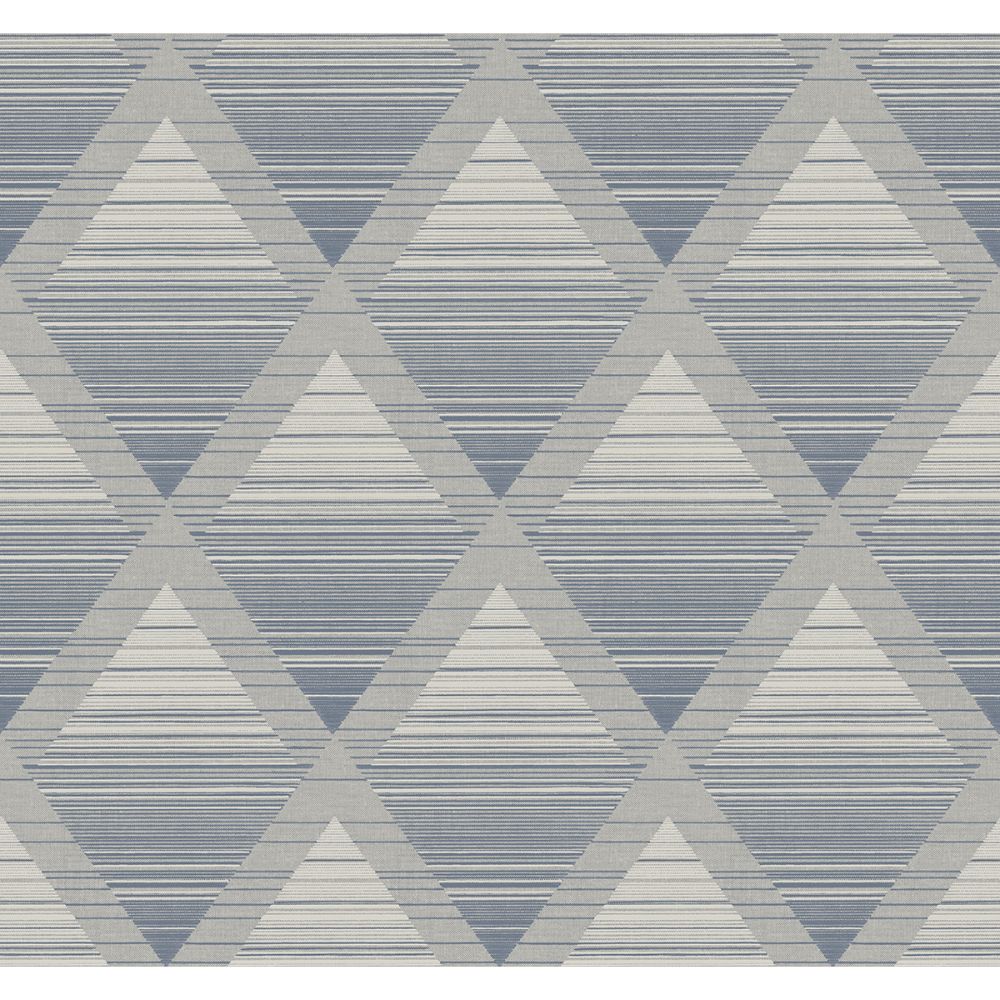 Casa Mia Wallpaper RM70802 Metallic Rhombus Wallpaper In Grey, Soft Blue