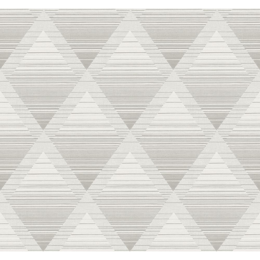 Casa Mia Wallpaper RM70807 Metallic Rhombus Wallpaper In Grey, Soft Beige