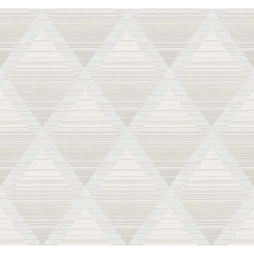 Casa Mia Wallpaper RM70810 Metallic Rhombus Wallpaper In Cream, Soft Grey