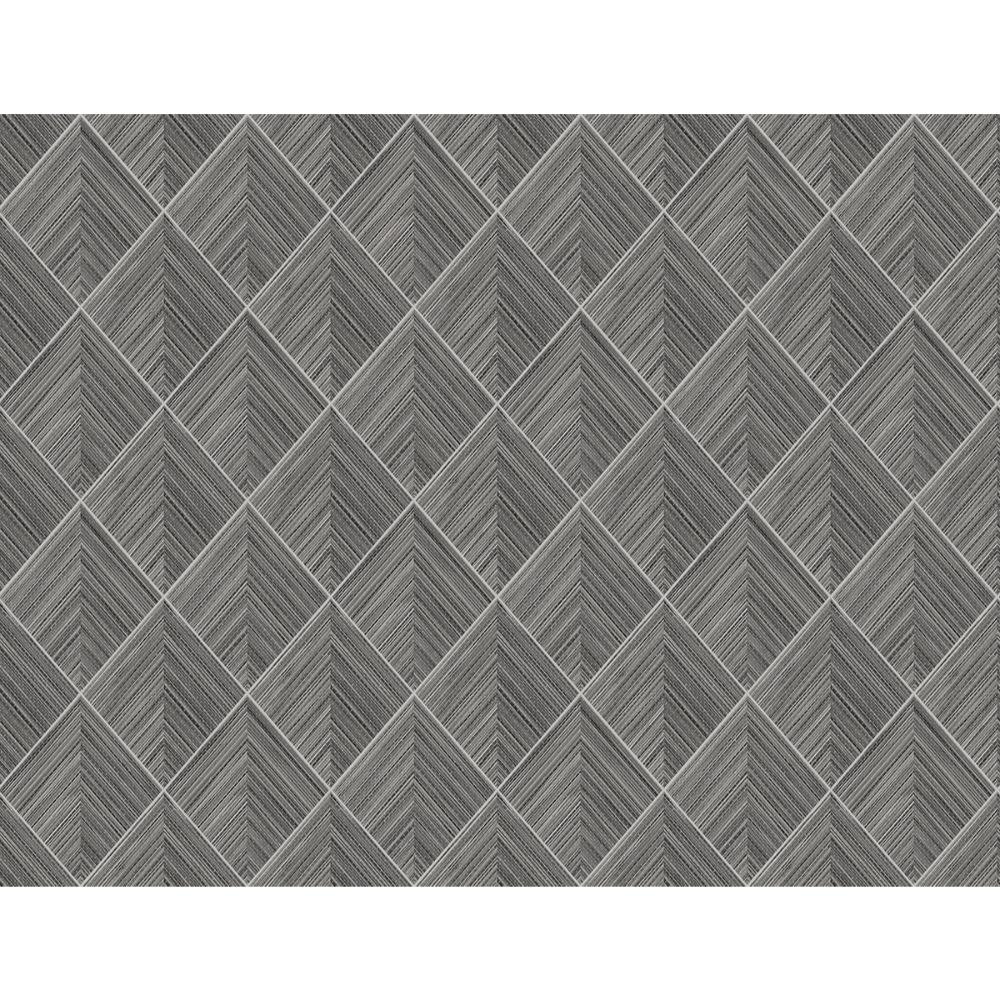 Casa Mia Wallpaper RM71000 3d Piramid Grasscloth Wallpaper In Soft Black