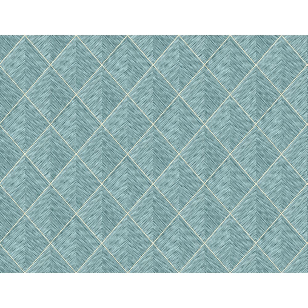 Casa Mia Wallpaper RM71004 3d Piramid Grasscloth Wallpaper In Soft Blue