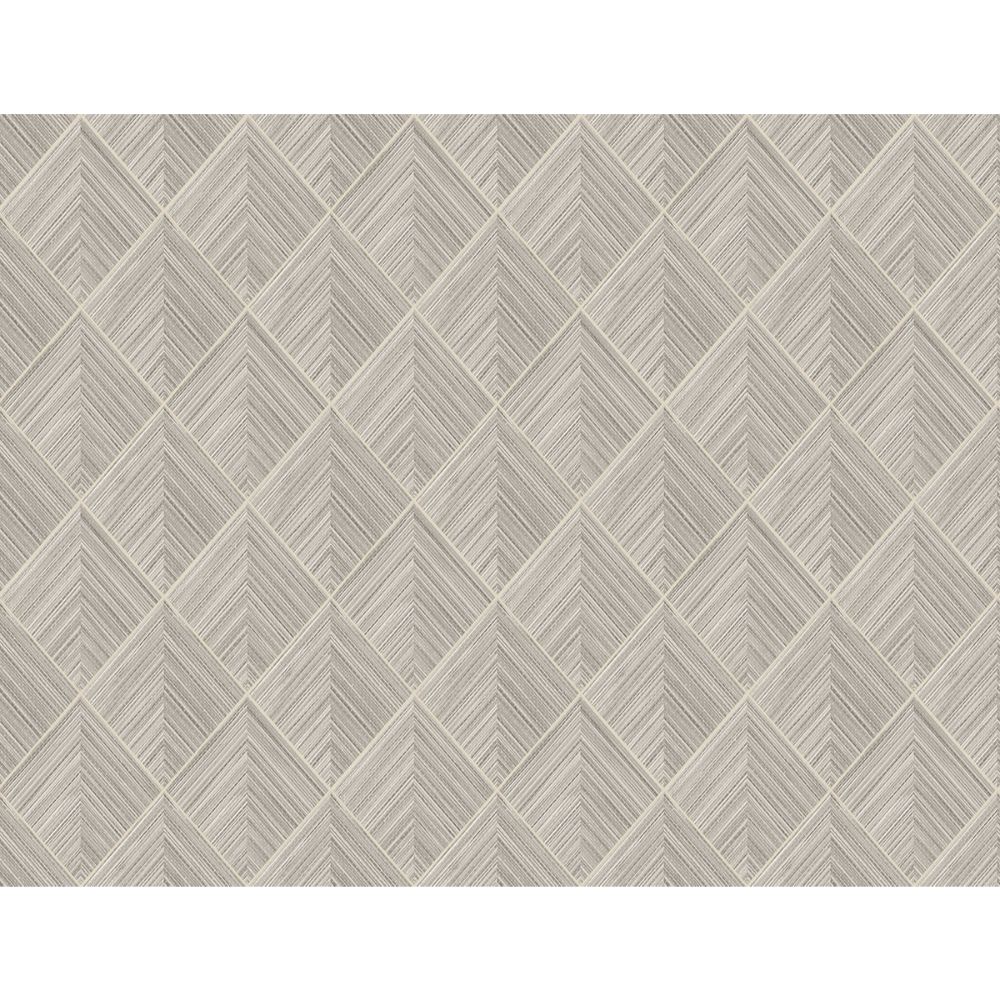 Casa Mia Wallpaper RM71007 3d Piramid Grasscloth Wallpaper In Soft Grey