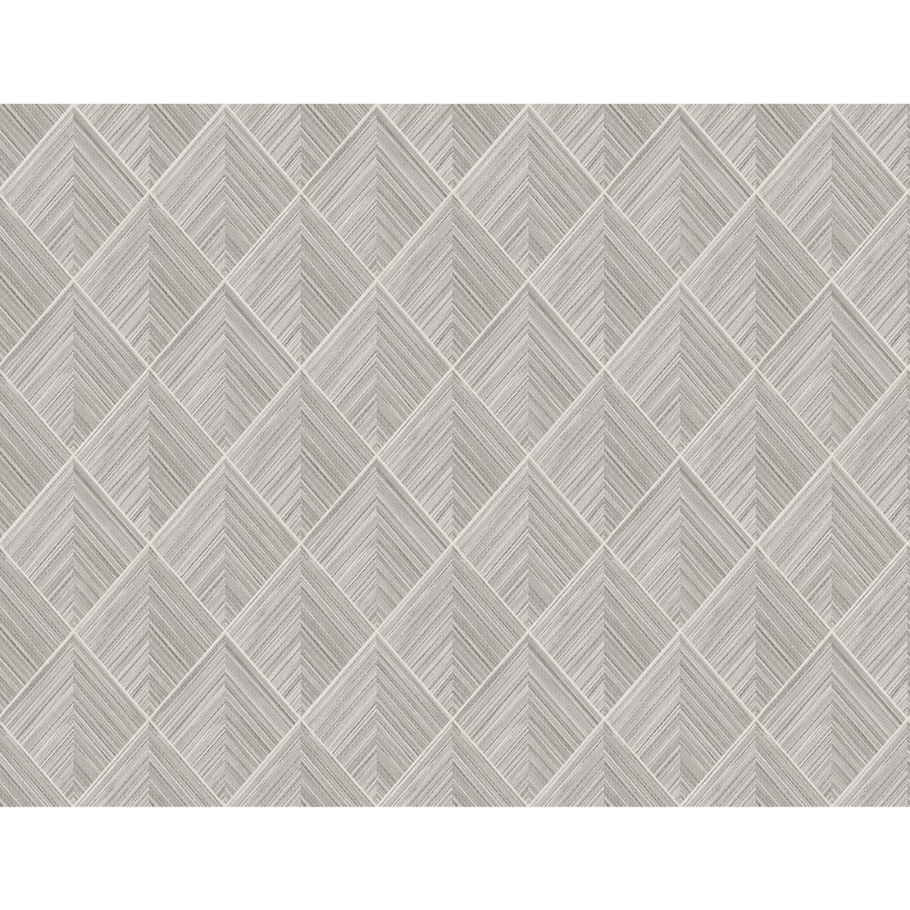Casa Mia Wallpaper RM71010 3d Piramid Grasscloth Wallpaper In Grey