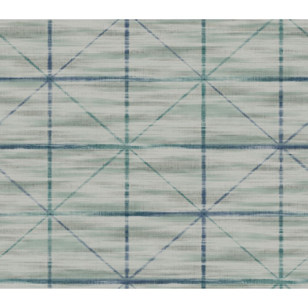 Casa Mia Wallpaper RM71202 Metallic Squares Wallpaper In Blue, Soft Green, Grey