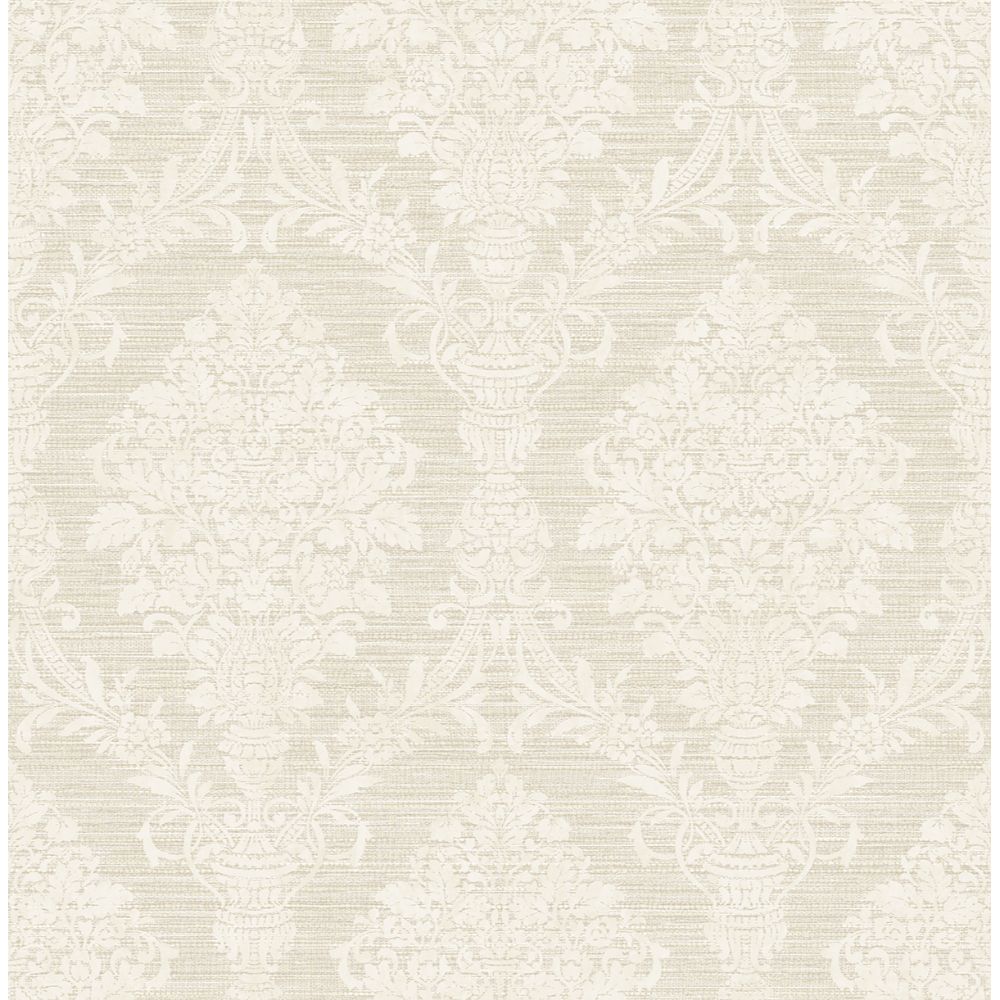 Casa Mia Wallpaper RM80305 Damask Cameo Wallpaper In Cream, White