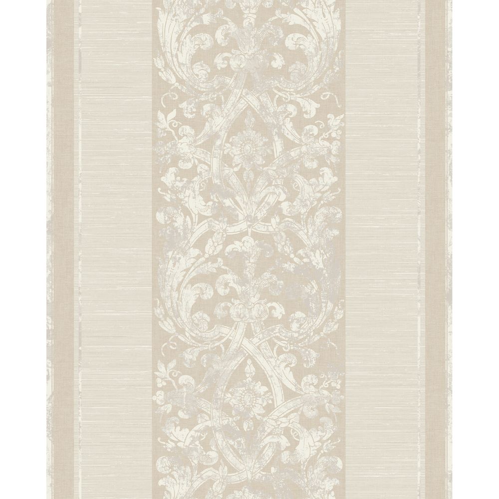 Casa Mia Wallpaper RM80605 Gothic Stripes Wallpaper In Beige, Cream