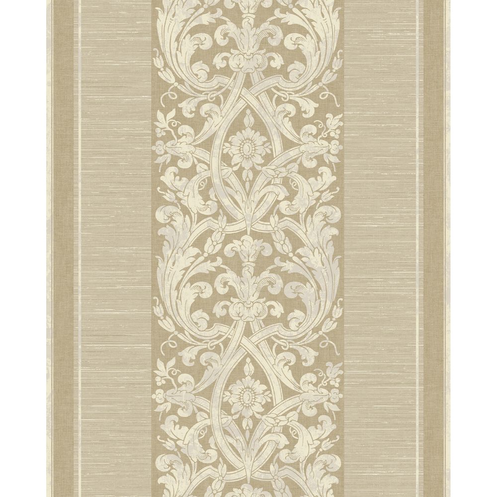 Casa Mia Wallpaper RM80607 Gothic Stripes Wallpaper In Beige, Gold