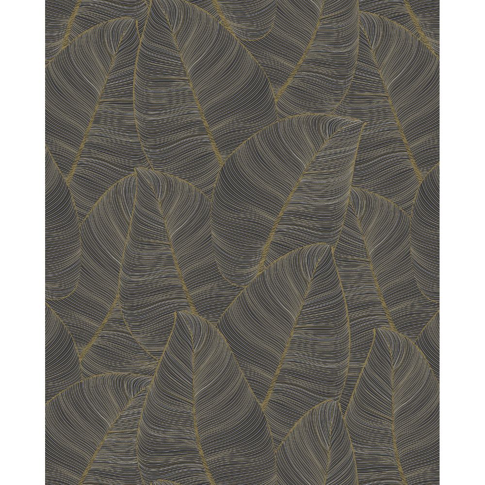 Casa Mia RM91606 Graphite Wallpaper in Black & Gold