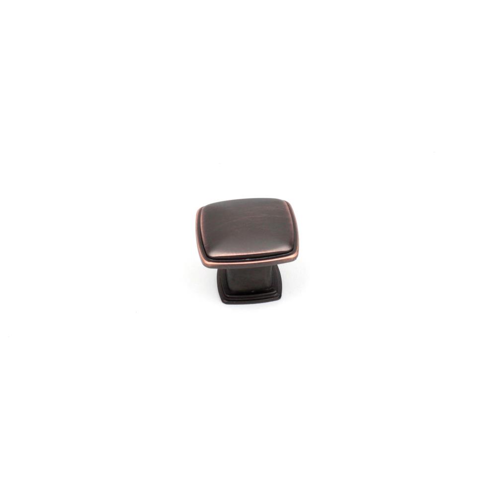 Century Hardware 05253-OBH 1-1/4" Square Knob In Oil Rubbed Bronze With Copper Highlights