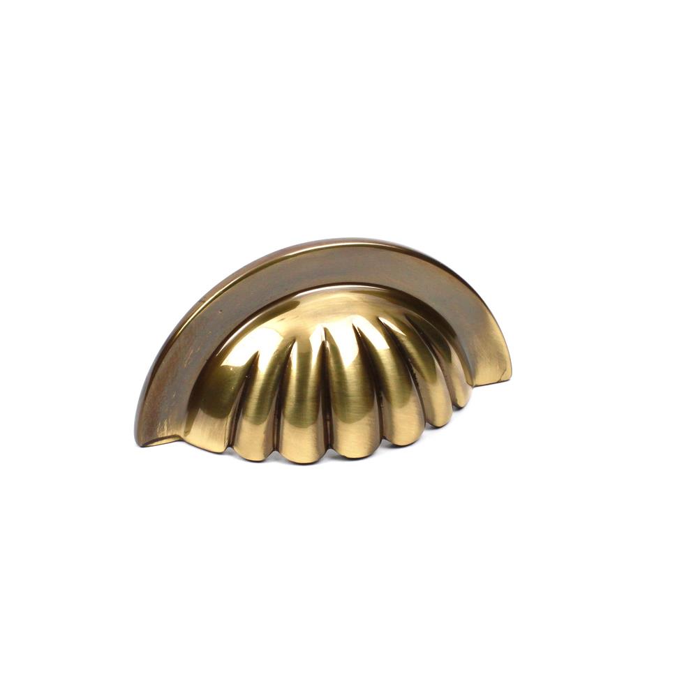 Century Hardware 16543-PA Solid Brass, Cup Pull, 3 inch c.c. Polished Antique in the Plymouth collection
