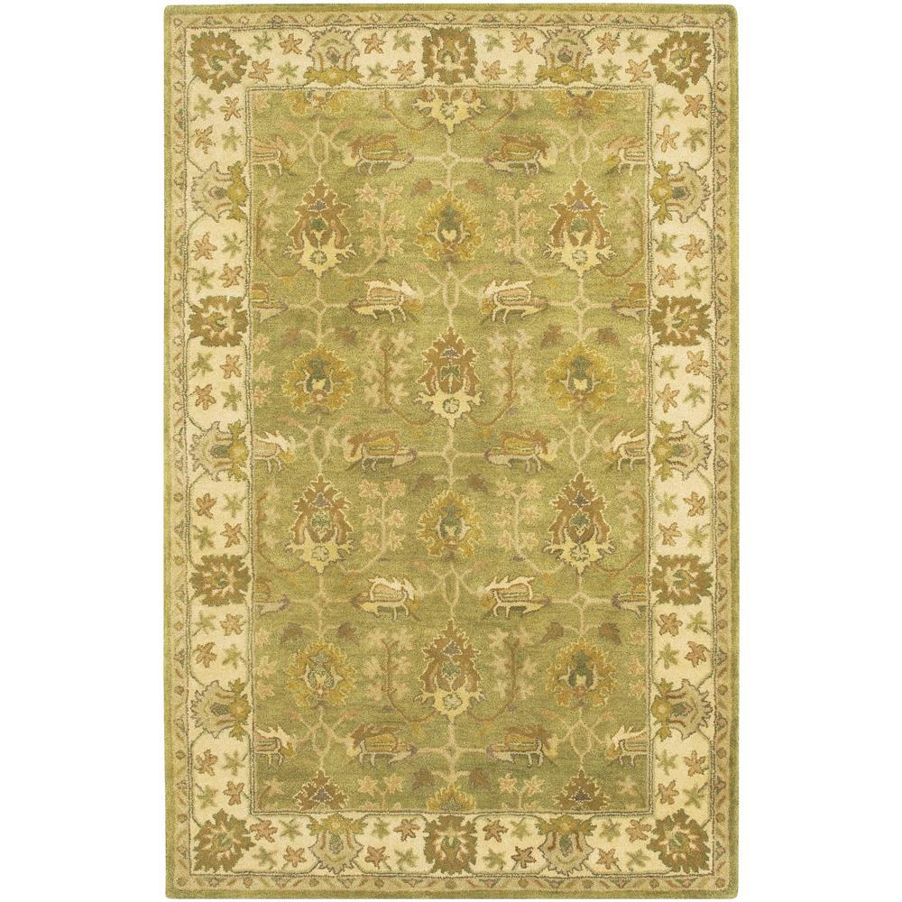 Chandra Rugs ADO902 ADONIA Hand-Tufted Traditional Rug in Green/Ivory/Olive/Brown, 7