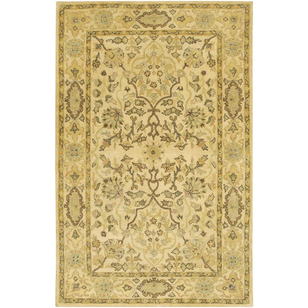 Chandra Rugs ADO906 ADONIA Hand-Tufted Traditional Rug in Cream/Gold/Brown/ Green, 5