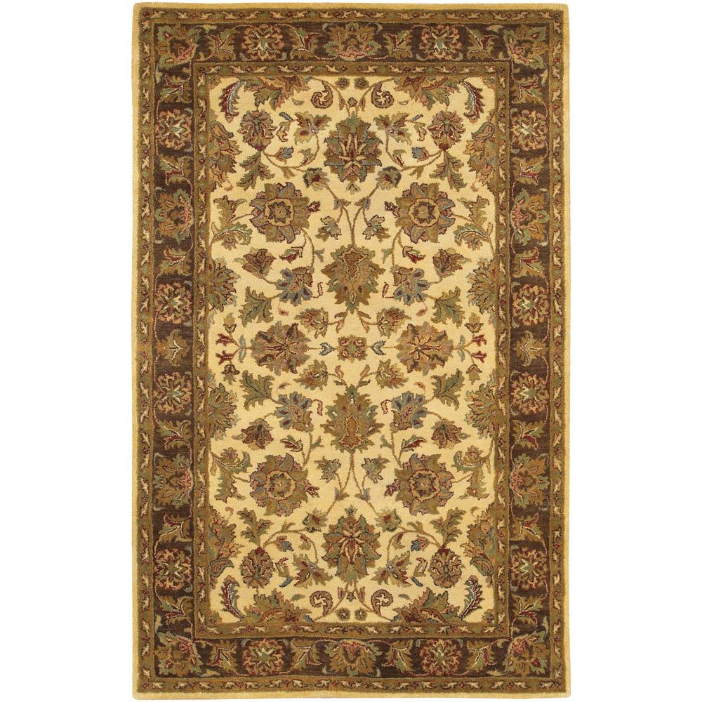 Chandra Rugs ADO907 ADONIA Hand-Tufted Traditional Rug in Brown/Cream/Green/Maroon, 5