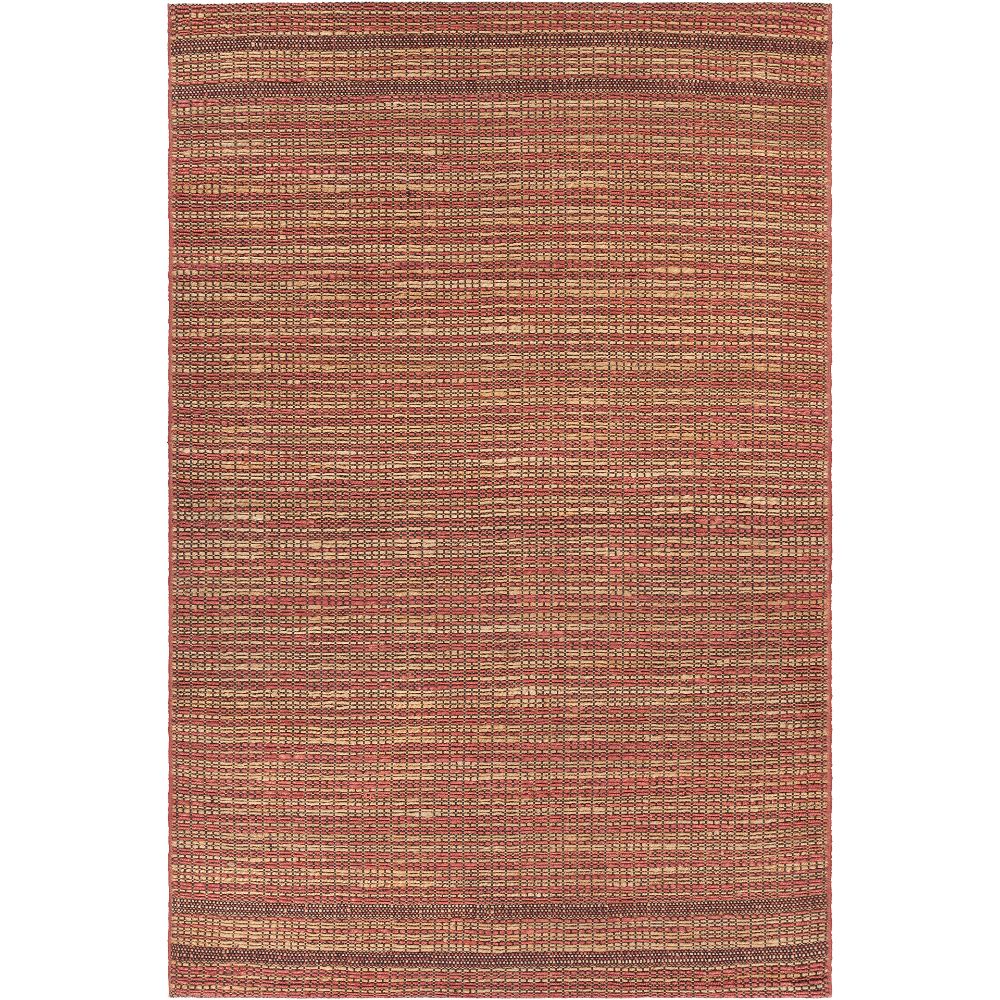 Chandra Rugs AGN-52102 Agnes Hand-woven Contemporary Rug in Red/Natural/Black