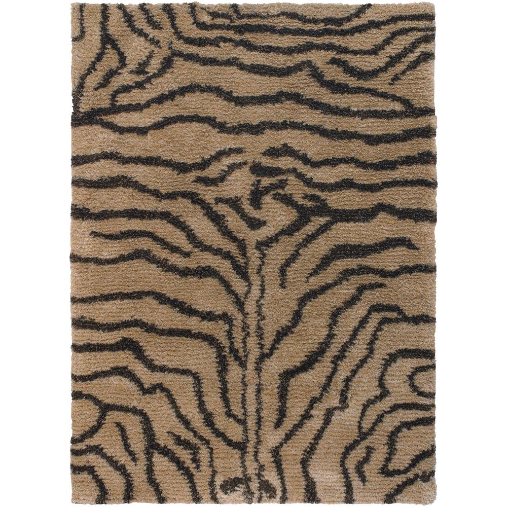 Chandra Rugs AMA5601 AMAZON Hand-Woven Contemporary Rug in Tan/Brown, 5