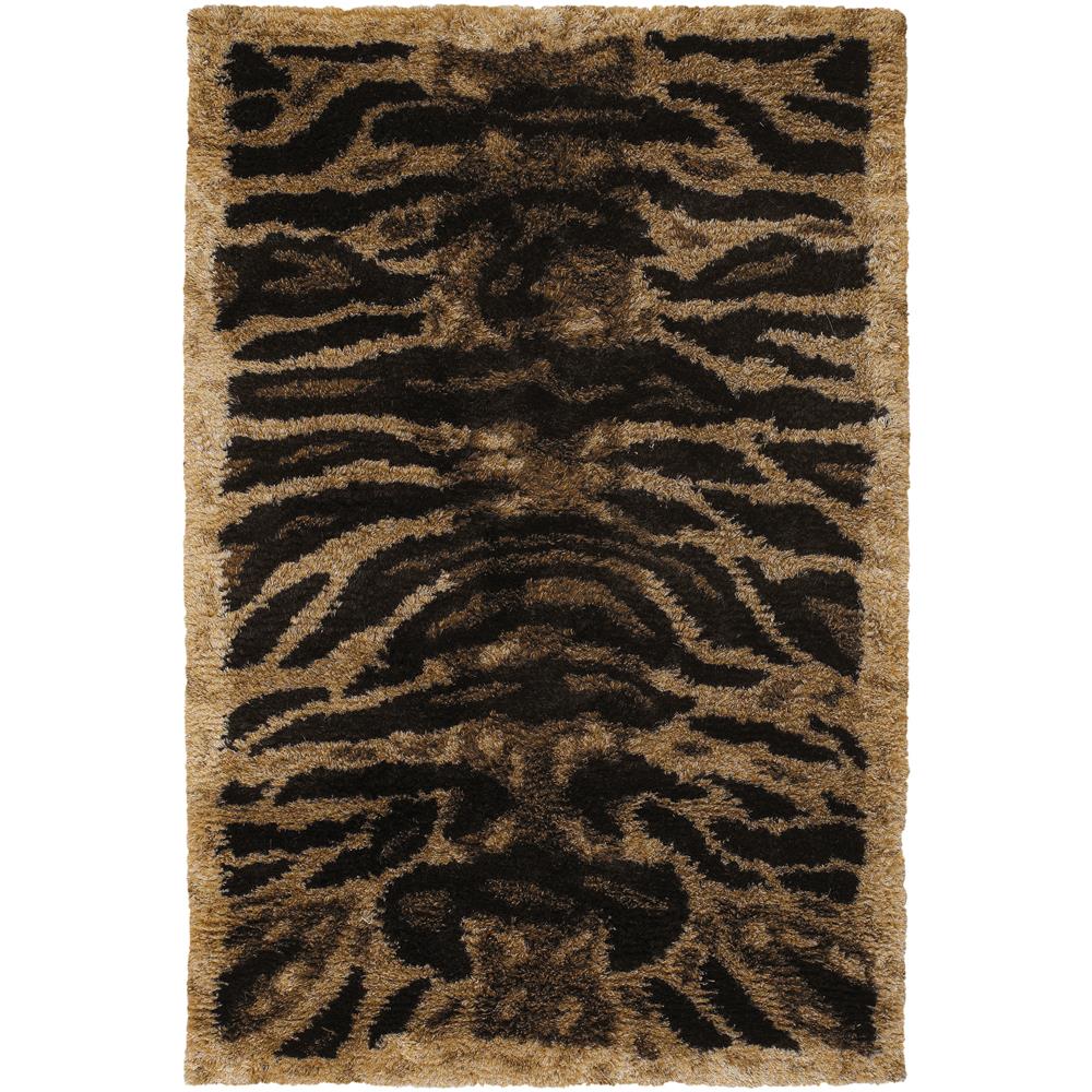 Chandra Rugs AMA5603 AMAZON Hand-Woven Contemporary Rug in Tan/Gold/Brown/Black, 7