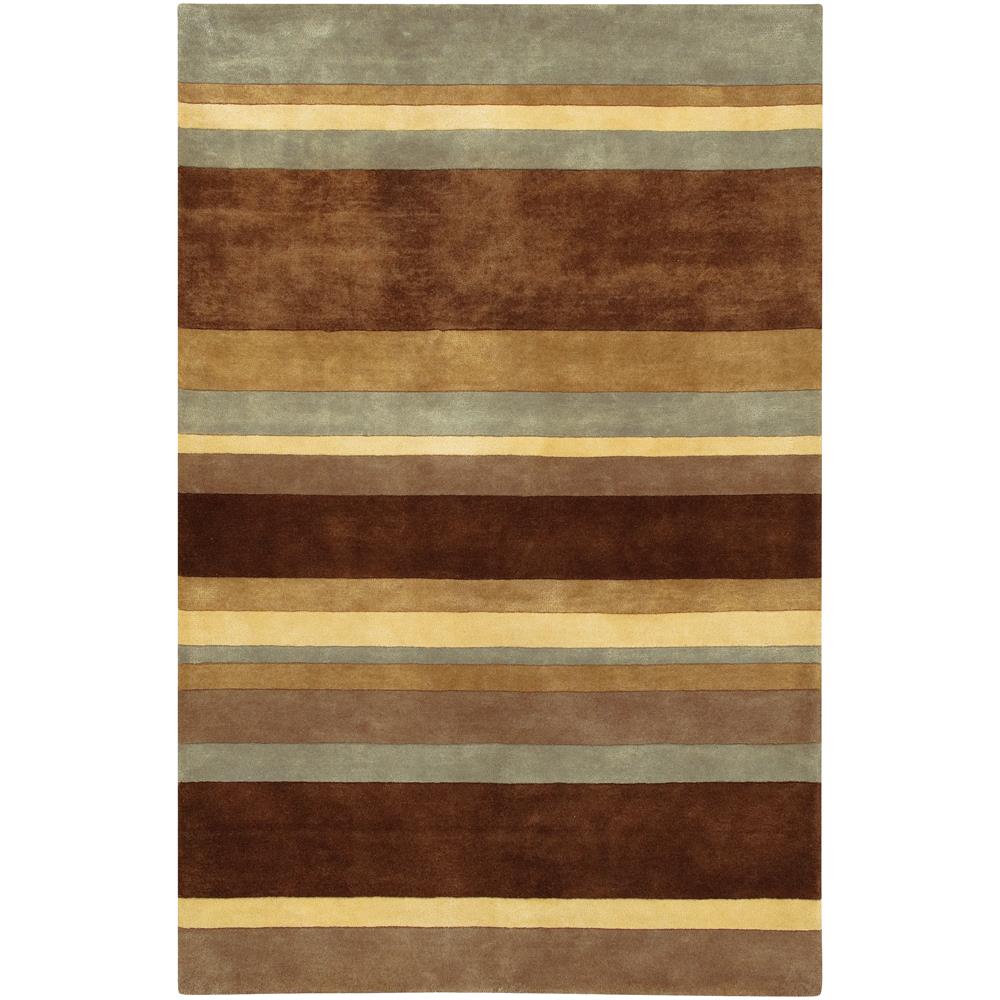 Chandra Rugs ANT106 ANTARA Hand-Tufted Contemporary Rug in Brown/Yellow/Grey, 5