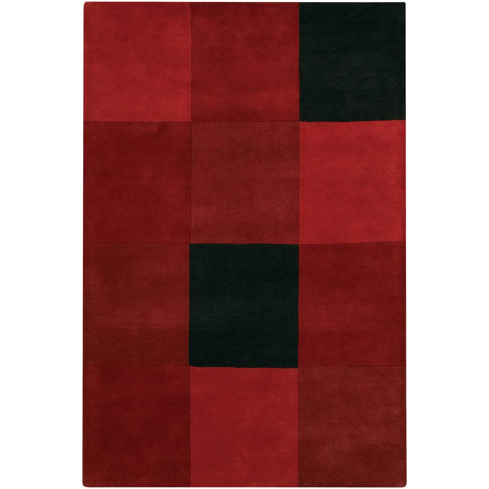 Chandra Rugs ANT109 ANTARA Hand-Tufted Contemporary Rug in Red/Black, 7