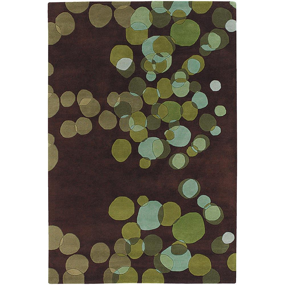 Chandra Rugs AVL6109 AVALISA Hand-Tufted Contemporary Rug in Green/Brown/Blue, 5
