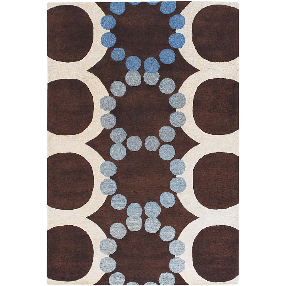 Chandra Rugs AVL6111 AVALISA Hand-Tufted Contemporary Rug in Brown/White/Blue, 5