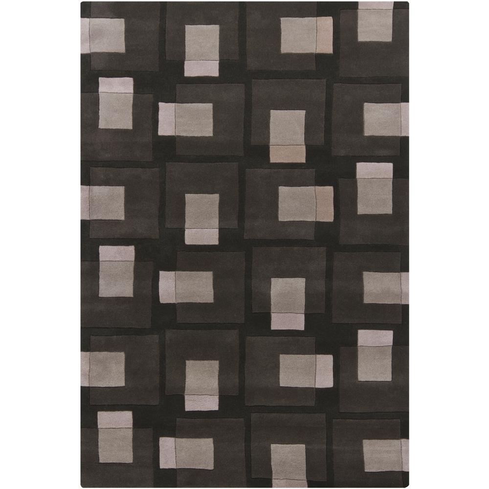 Chandra Rugs BEN3009 BENSE Hand-Tufted Contemporary Rug in Black/Grey/Ivory, 5