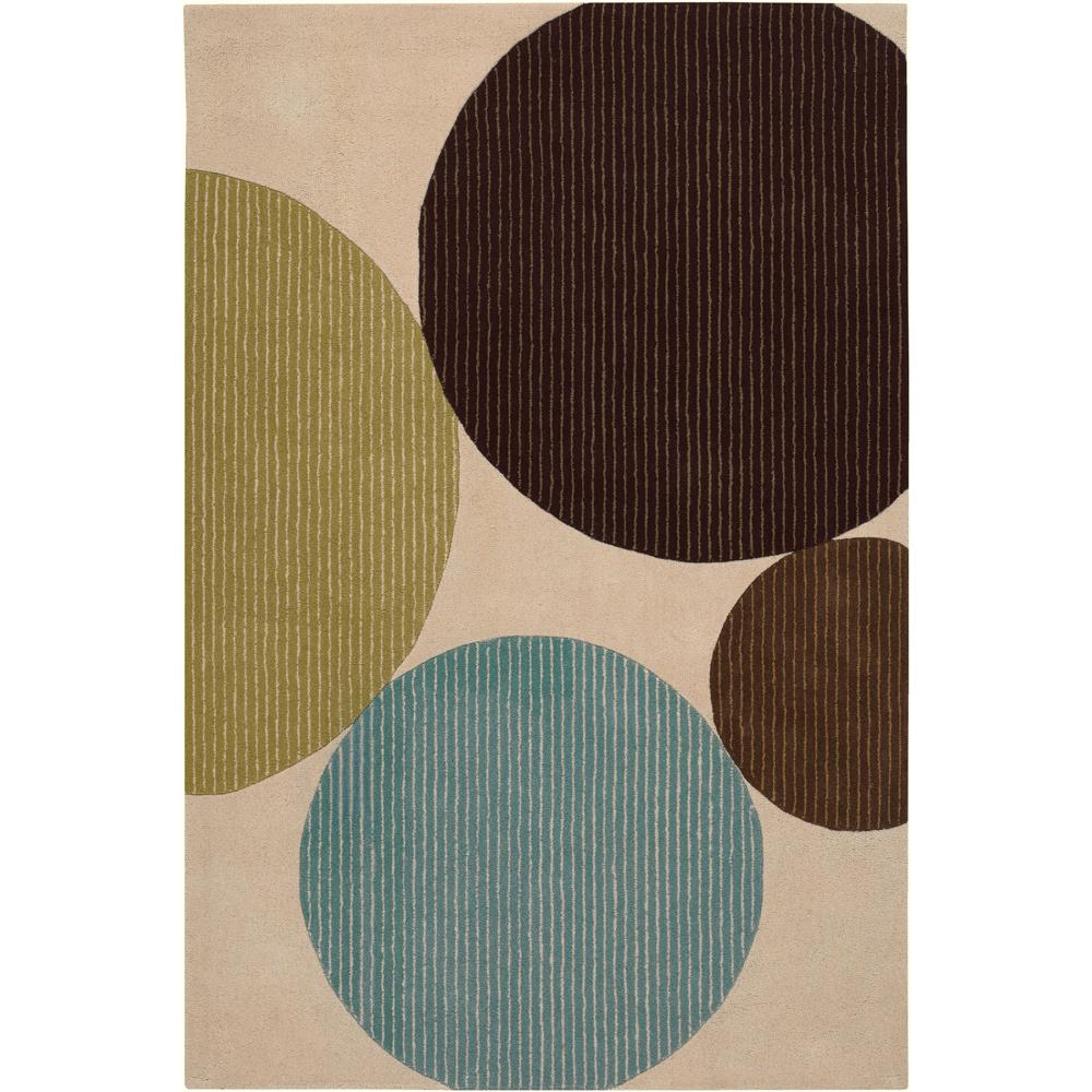 Chandra Rugs BEN3024 BENSE Hand-Tufted Contemporary Rug in Cream/Blue/Green/Brown, 5