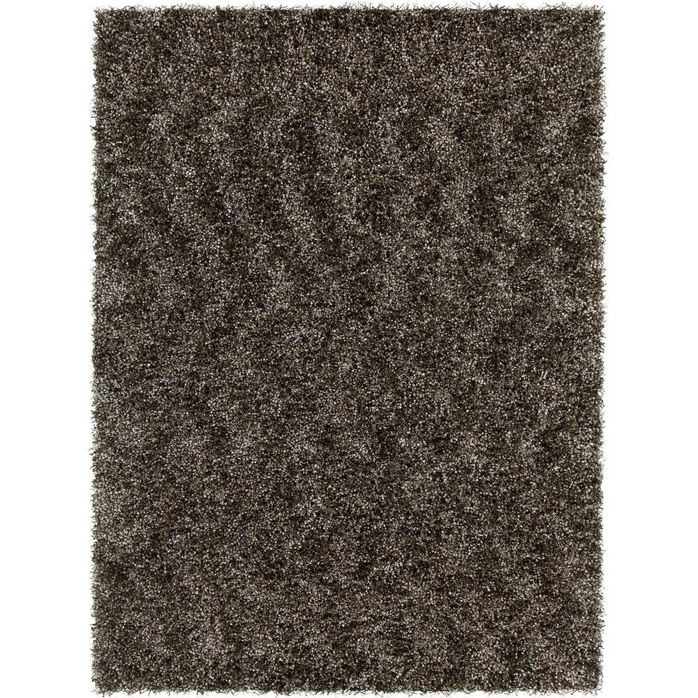 Chandra Rugs BLO29400 BLOSSOM Hand-Woven Shag Rug in Charcoal/Grey/Ivory, 7