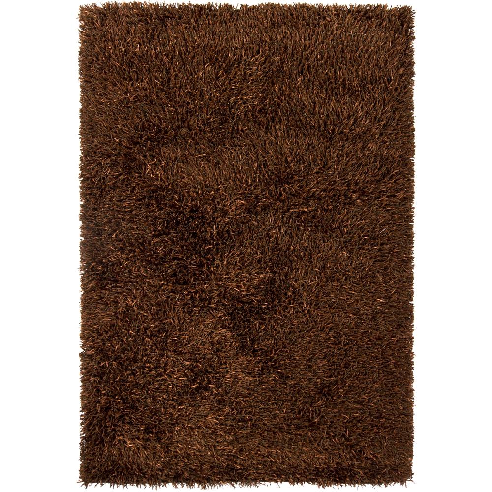Chandra Rugs BRE23103 BREEZE Hand-Woven Contemporary Shag Rug in Brown, 5
