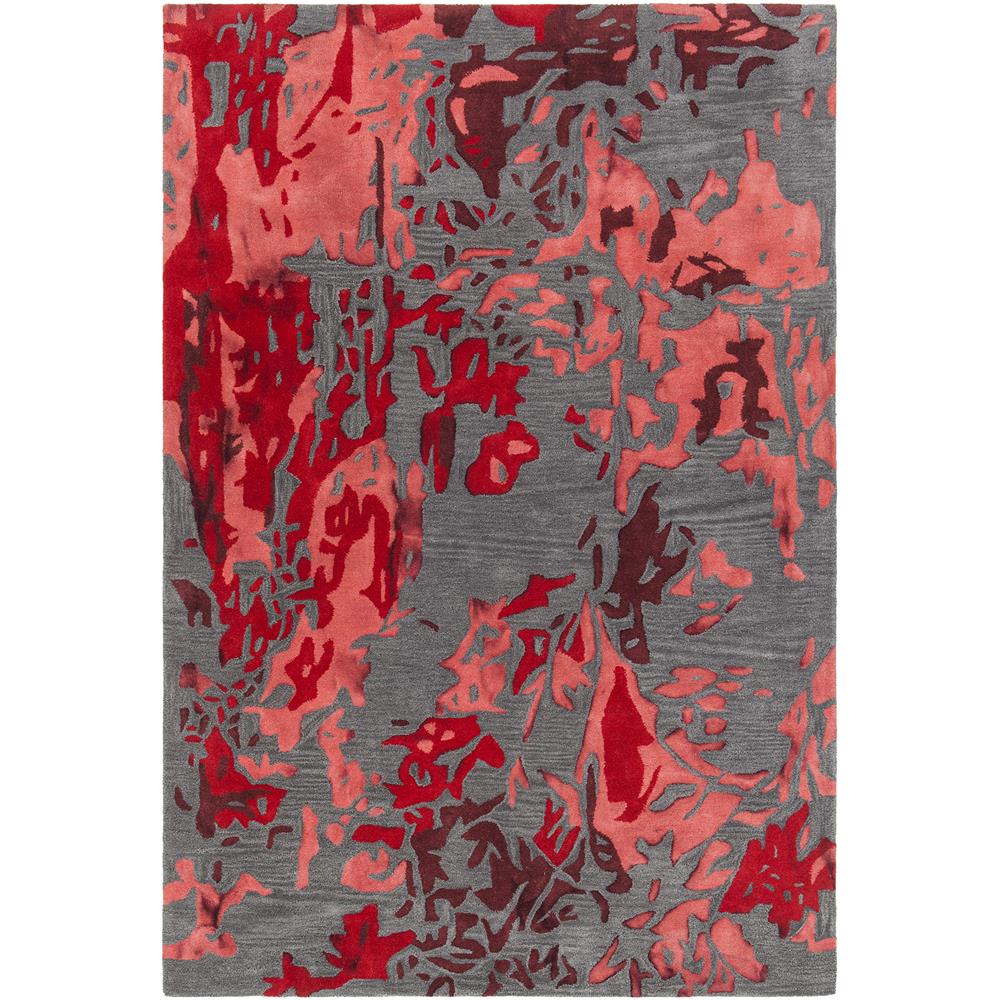 Chandra Rugs BRY42700 BRYNN Hand-tufted Contemporary Rug in Red/Charcoal, 7