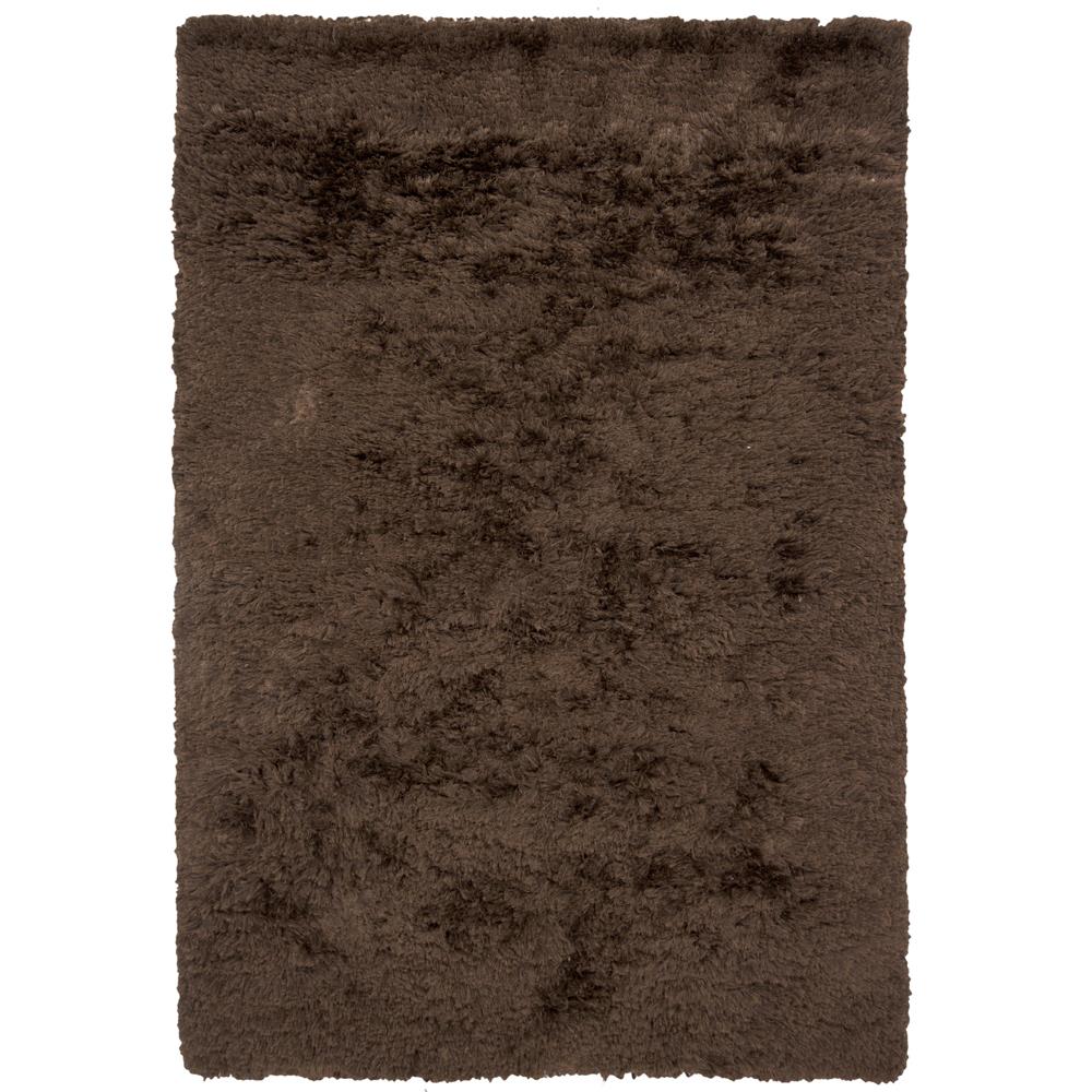 Chandra Rugs CEL4703 CELECOT Hand-Woven Contemporary Shag Rug in Dark Brown, 5