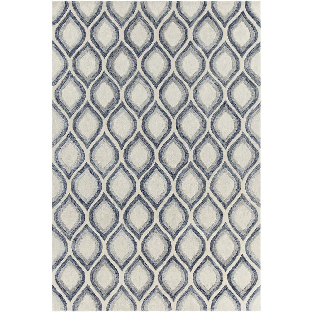 Chandra Rugs CLA7101 CLARA Hand-Tufted Contemporary Rug in White/Grey/Blue, 9