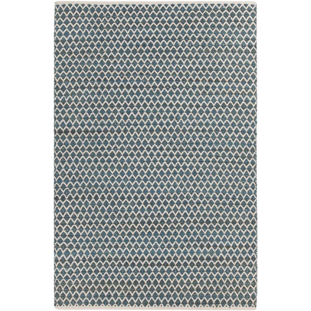 Chandra Rugs COS39102 COSTA Hand-Woven Contemporary Rug in Blue/White, 7