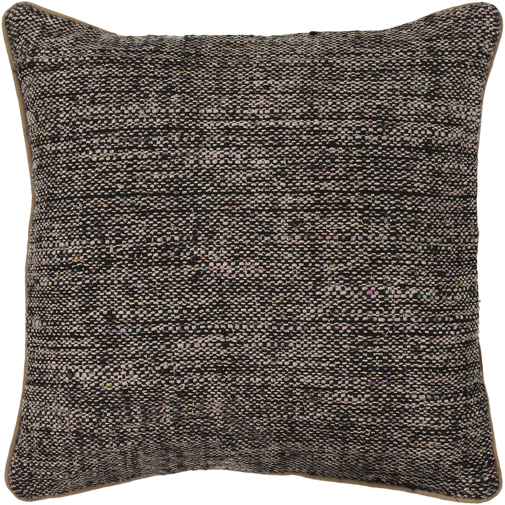 Chandra Rugs CUS28014 PILLOWS Handmade Contemporary Pillows (With Down Feather Insert) in Black/Natural, 1